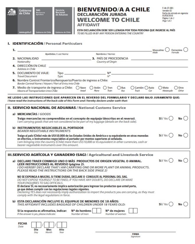 Descarga formulario pasos fronterizos